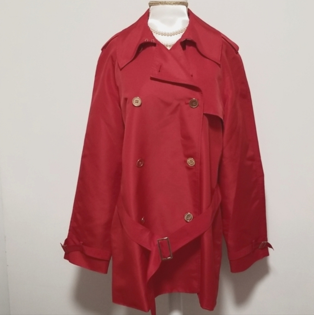 Charter Club Red Trench Coat